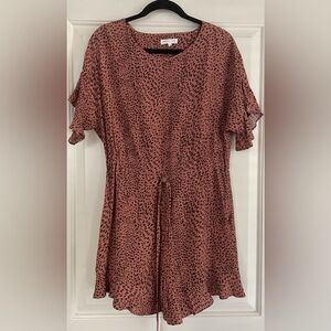 Little Lies Leopard Print Romper with Ruffles